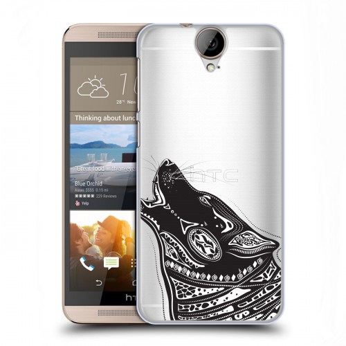 Полупрозрачный дизайнерский пластиковый чехол для HTC One E9+ Каллиграфия животных
