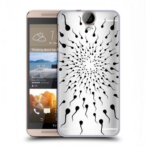 Полупрозрачный дизайнерский пластиковый чехол для HTC One E9+ Абстракции