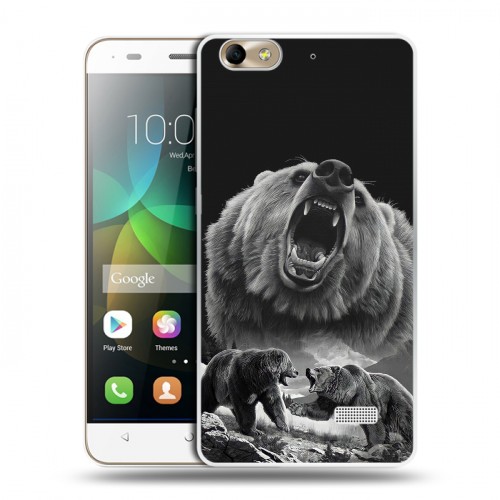 Дизайнерский пластиковый чехол для Huawei Honor 4C Схватка медведей