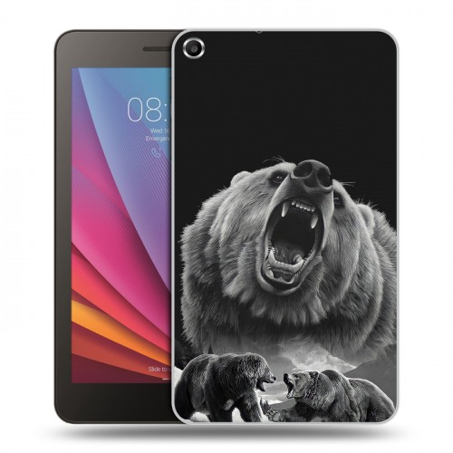 Дизайнерский силиконовый чехол для Huawei MediaPad T1 7.0 Схватка медведей