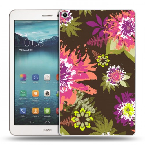 Дизайнерский силиконовый чехол для Huawei MediaPad T1 8.0 Цветочные паттерны