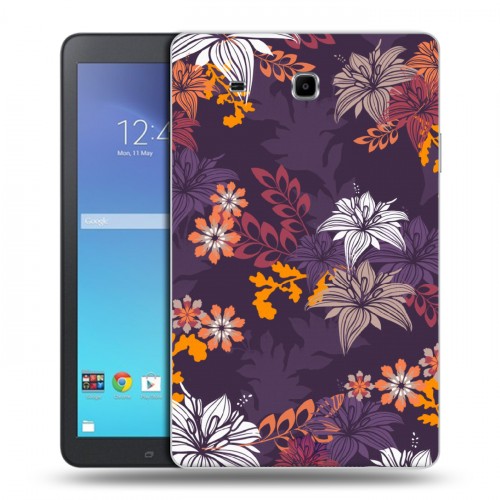 Дизайнерский силиконовый чехол для Samsung Galaxy Tab E 9.6 Цветочные паттерны