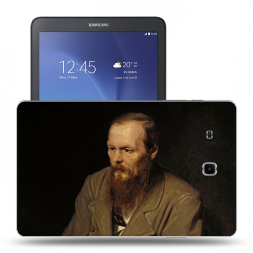 Дизайнерский силиконовый чехол для Samsung Galaxy Tab E 9.6 Федор Достоевский