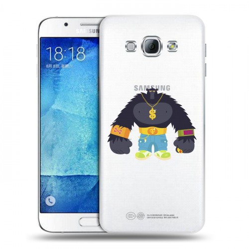 Полупрозрачный дизайнерский пластиковый чехол для Samsung Galaxy A8 Прозрачное SWAG