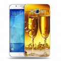 Дизайнерский пластиковый чехол для Samsung Galaxy A8 Новогодние бокалы