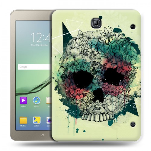 Дизайнерский силиконовый чехол для Samsung Galaxy Tab S2 8.0 Акварельные черепа
