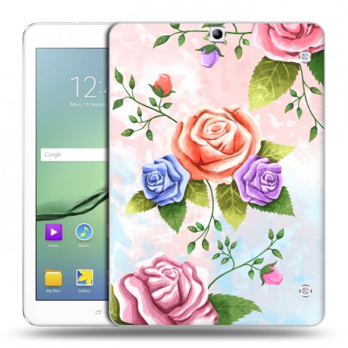 Дизайнерский силиконовый чехол для Samsung Galaxy Tab S2 9.7 Романтик цветы