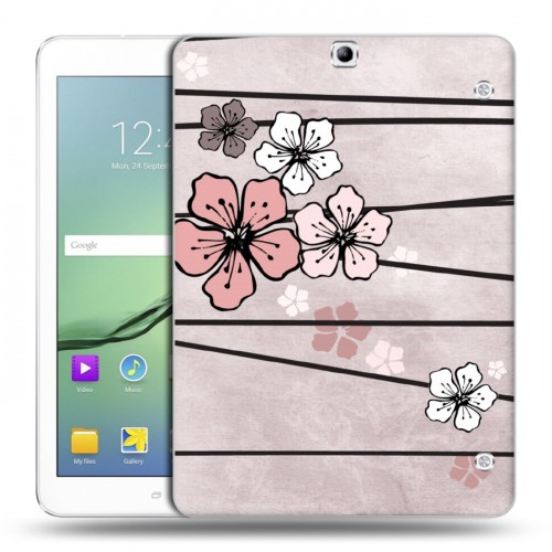 Дизайнерский силиконовый чехол для Samsung Galaxy Tab S2 9.7 Японские розовые мотивы
