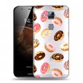 Полупрозрачный дизайнерский пластиковый чехол для Huawei G8 Прозрачные пончики