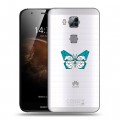Полупрозрачный дизайнерский пластиковый чехол для Huawei G8 прозрачные Бабочки 