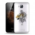 Полупрозрачный дизайнерский силиконовый чехол для Huawei G8 Прозрачные тигры