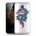 Полупрозрачный дизайнерский пластиковый чехол для Huawei G8 Прозрачные Драконы