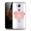 Полупрозрачный дизайнерский пластиковый чехол для Huawei G8 Прозрачные свинки