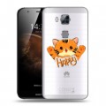 Полупрозрачный дизайнерский пластиковый чехол для Huawei G8 Прозрачные тигры