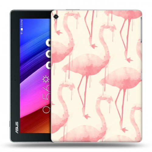 Дизайнерский силиконовый чехол для ASUS ZenPad 10 Розовые фламинго
