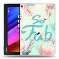 Дизайнерский силиконовый чехол для ASUS ZenPad 10 Розовые фламинго