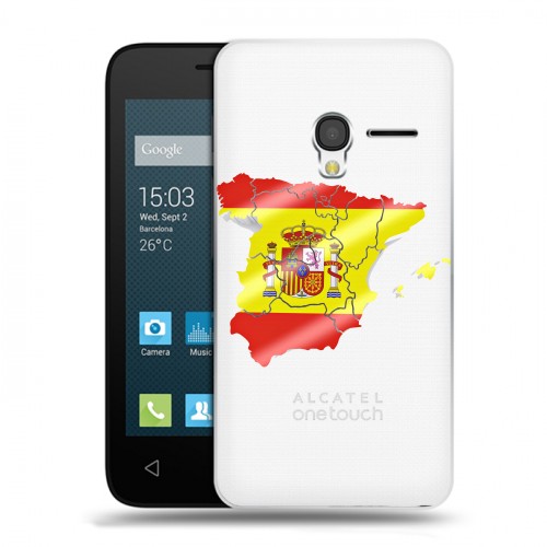 Полупрозрачный дизайнерский пластиковый чехол для Alcatel One Touch Pixi 3 (4.5) флаг Испании