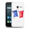Полупрозрачный дизайнерский пластиковый чехол для Alcatel One Touch Pixi 3 (4.5) Флаг Франции