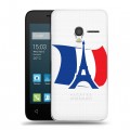 Полупрозрачный дизайнерский пластиковый чехол для Alcatel One Touch Pixi 3 (4.5) Флаг Франции