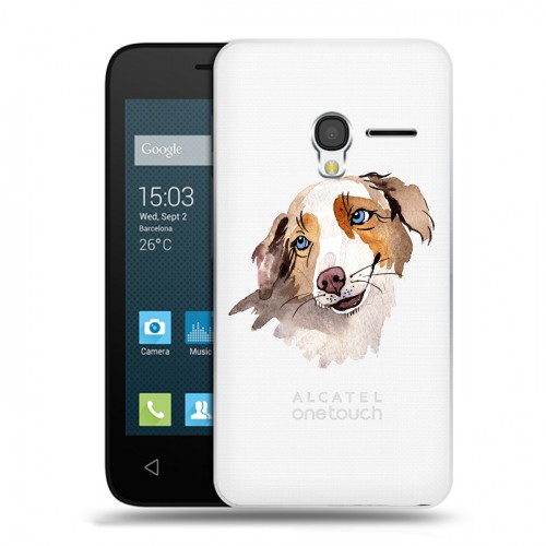 Полупрозрачный дизайнерский пластиковый чехол для Alcatel One Touch Pixi 3 (4.5) Прозрачные собаки