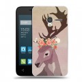 Дизайнерский пластиковый чехол для Alcatel One Touch Pixi 3 (4.5) Животные с цветами