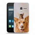 Дизайнерский пластиковый чехол для Alcatel One Touch Pixi 3 (4.5) Собака и котенок