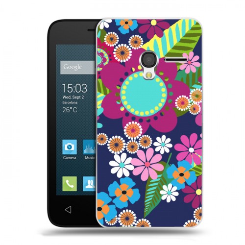 Дизайнерский пластиковый чехол для Alcatel One Touch Pixi 3 (4.5) Цветочные паттерны