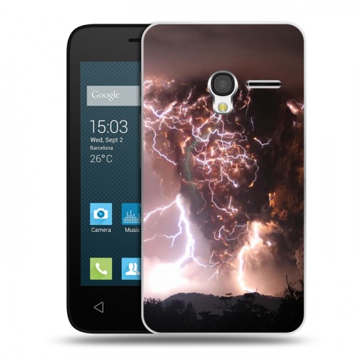 Дизайнерский пластиковый чехол для Alcatel One Touch Pixi 3 (4.0) молния
