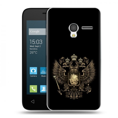 Дизайнерский пластиковый чехол для Alcatel One Touch Pixi 3 (4.0) герб России золотой