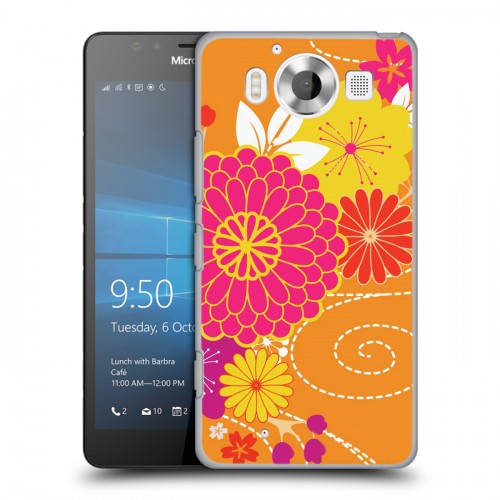 Дизайнерский пластиковый чехол для Microsoft Lumia 950 Цветы кимоно