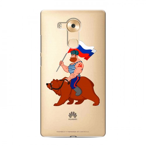 Полупрозрачный дизайнерский силиконовый чехол для Huawei Mate 8 Российский флаг
