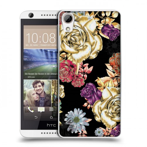 Дизайнерский силиконовый чехол для HTC Desire 626 Цветочный арт-деко