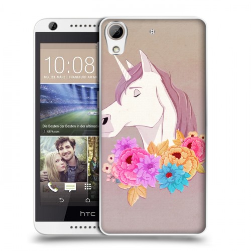 Дизайнерский силиконовый чехол для HTC Desire 626 Животные с цветами