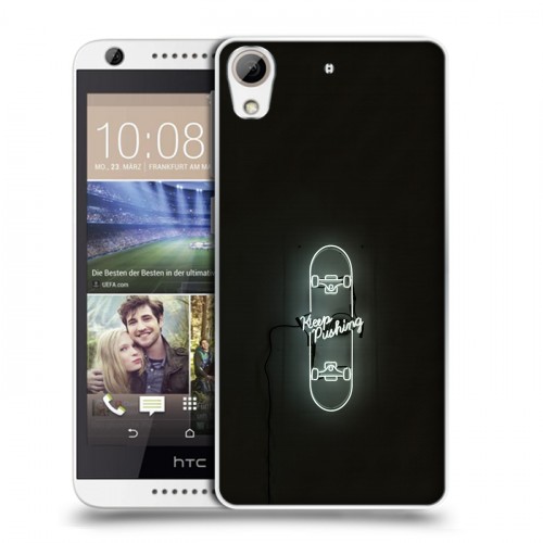 Дизайнерский силиконовый чехол для HTC Desire 626 Минимализм на черном