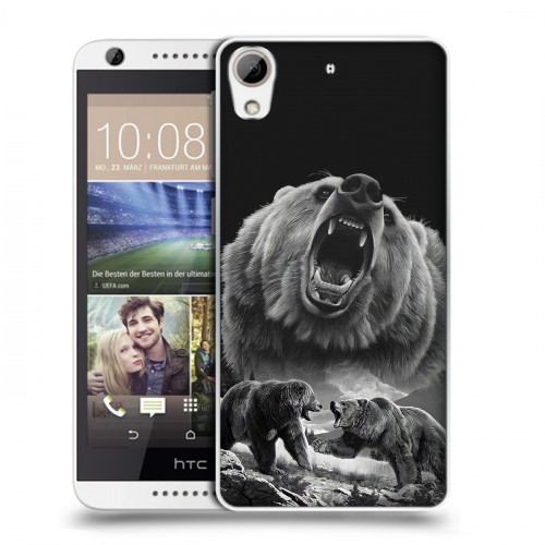 Дизайнерский силиконовый чехол для HTC Desire 626 Схватка медведей