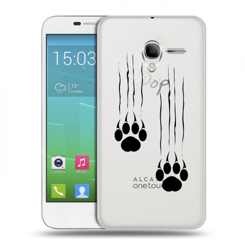Полупрозрачный дизайнерский силиконовый чехол для Alcatel One Touch POP 3 5 Прозрачные кошки
