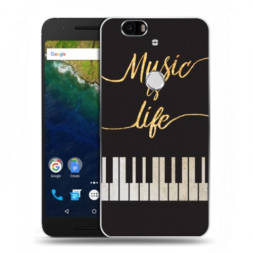 Дизайнерский силиконовый чехол для Google Huawei Nexus 6P Дизайнерское пианино