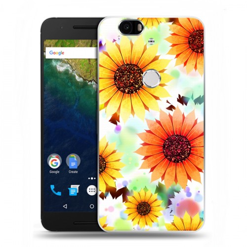 Дизайнерский силиконовый чехол для Google Huawei Nexus 6P Органические цветы
