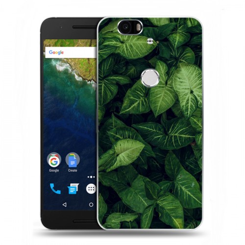Дизайнерский силиконовый чехол для Google Huawei Nexus 6P Нуарные листья