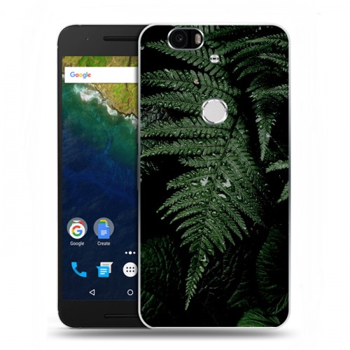 Дизайнерский силиконовый чехол для Google Huawei Nexus 6P Нуарные листья