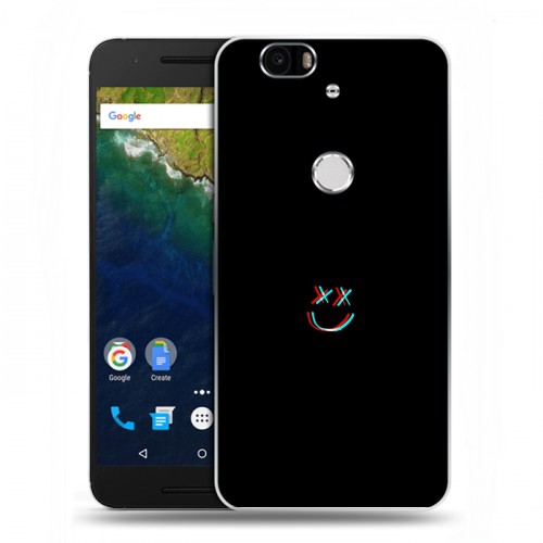 Дизайнерский силиконовый чехол для Google Huawei Nexus 6P Минимализм на черном