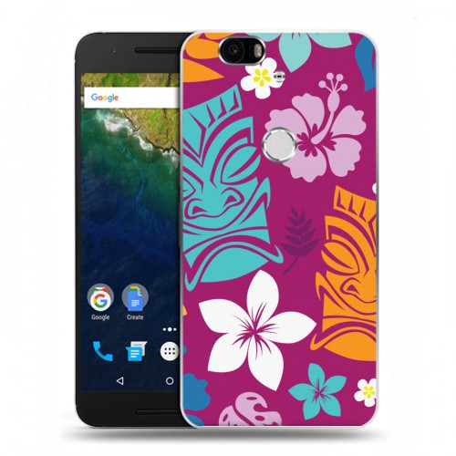 Дизайнерский силиконовый чехол для Google Huawei Nexus 6P Гавайские Шаблоны