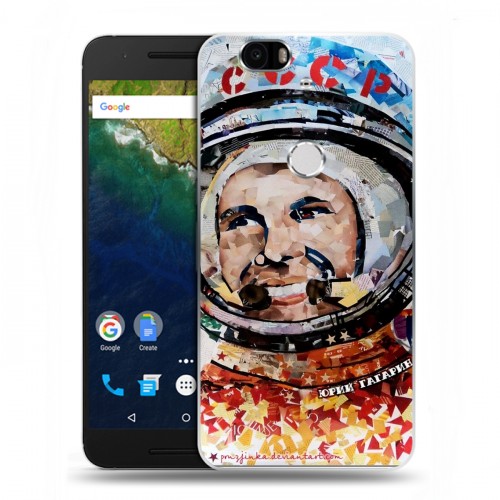 Дизайнерский силиконовый чехол для Google Huawei Nexus 6P Юрий Гагарин