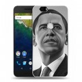 Дизайнерский силиконовый чехол для Google Huawei Nexus 6P Барак Обама