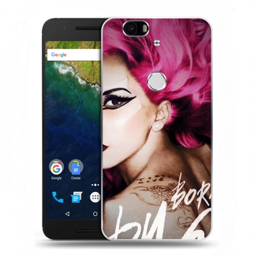 Дизайнерский силиконовый чехол для Google Huawei Nexus 6P Леди Гага