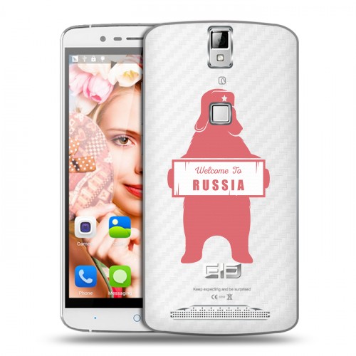 Полупрозрачный дизайнерский пластиковый чехол для Elephone P8000 Российский флаг