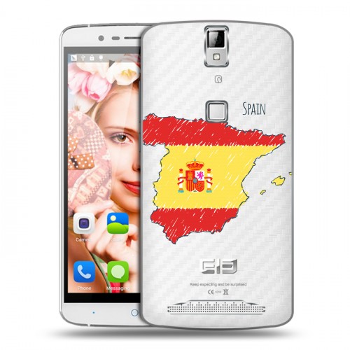 Полупрозрачный дизайнерский пластиковый чехол для Elephone P8000 флаг Испании