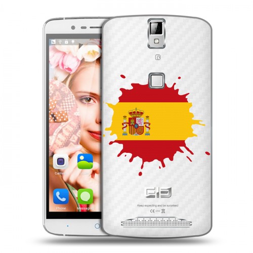 Полупрозрачный дизайнерский пластиковый чехол для Elephone P8000 флаг Испании