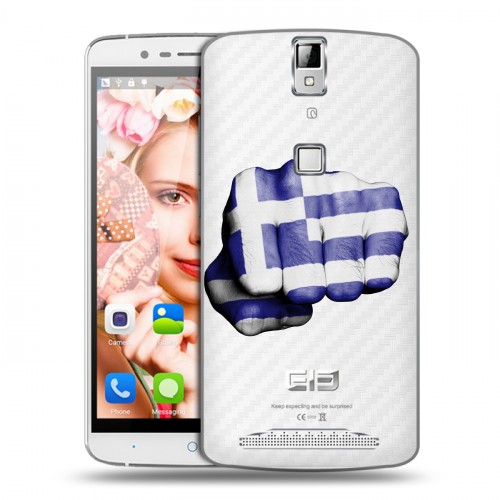 Полупрозрачный дизайнерский пластиковый чехол для Elephone P8000 флаг греции