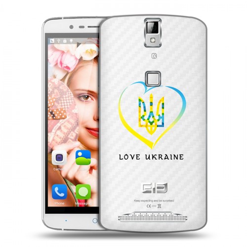 Полупрозрачный дизайнерский пластиковый чехол для Elephone P8000 Флаг Украины